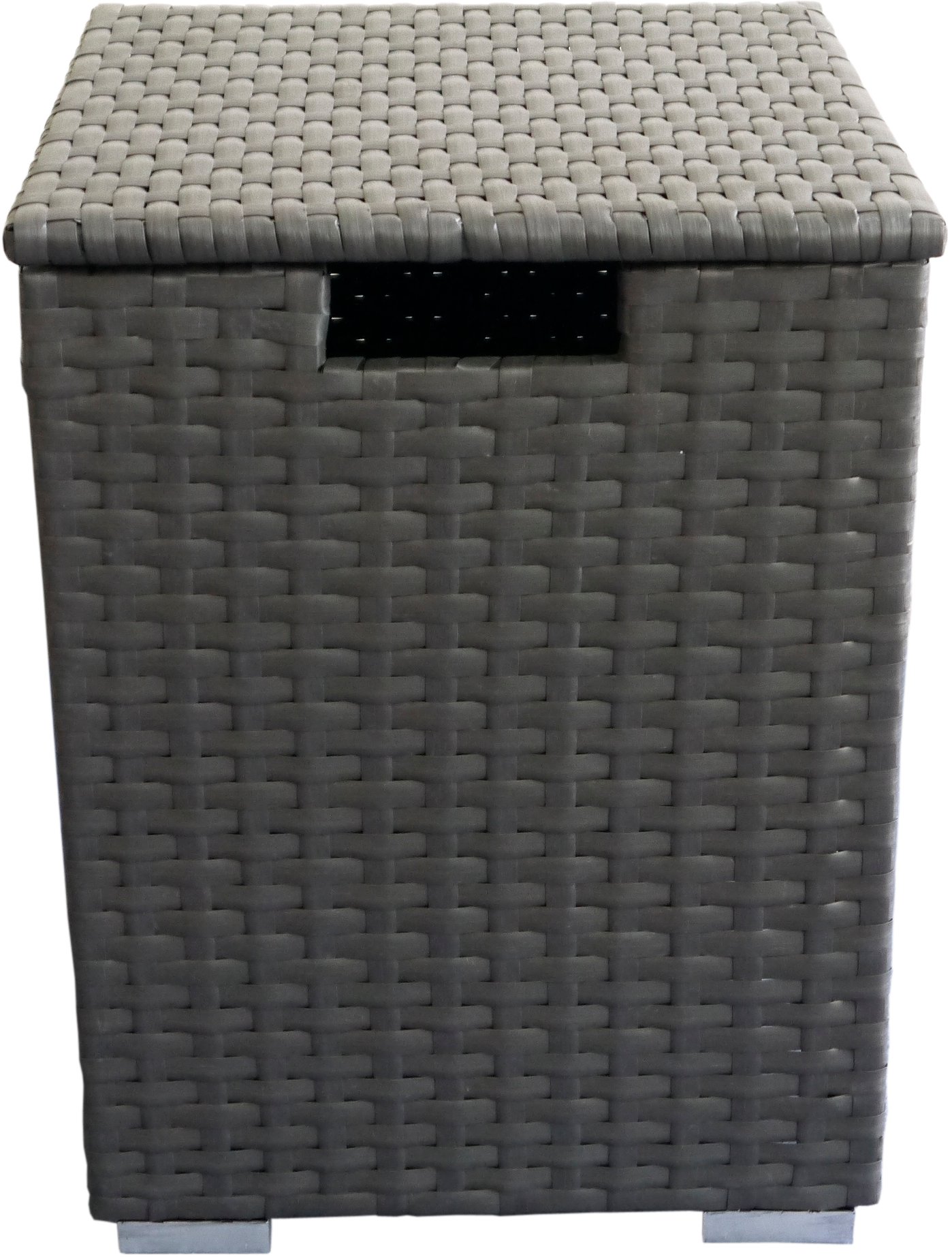 Dark Brown Woven Gas Fire Pit Table - Auburn Dark Brown Woven Gas Fire Pit Table and Propane Tank Protector-7