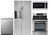 KIT LG 4 Piece Gas Kitchen Appliance Package with 26.2 cu. ft. Refrigerator - Stainless Steel