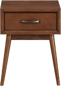 Mid Century Modern Brown Nightstand - Modern Eclectic