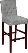 Gray 24 Inch Upholstered Counter Height Stool - Modern Eclectic