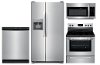 KIT Frigidaire 4 Piece Electric Kitchen Appliance Package with 25.5 cu. ft. Refrigerator - Stainless Steel