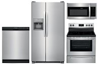 KIT Frigidaire 4 Piece Electric Kitchen Appliance Package with 25.5 cu. ft. Refrigerator - Stainless Steel