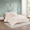 White and Multi Color Pom-Pom Twin Callie 4 Piece Bedding Collection
