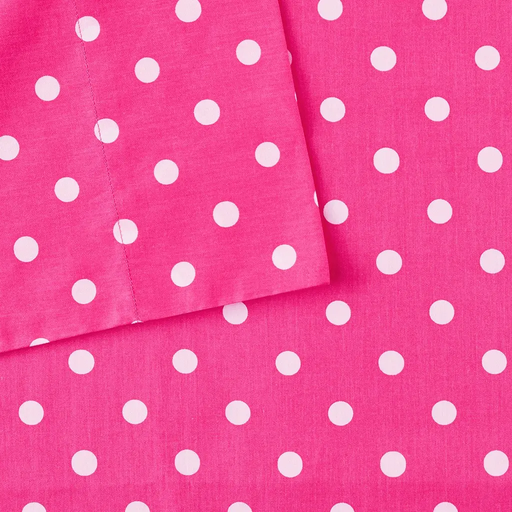 Pink Polka Dot Twin Mi Zone 3 Piece Sheet Set-2