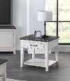 Country White and Grey End Table - Del Mar
