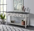 Country White and Grey Sofa Table - Del Mar