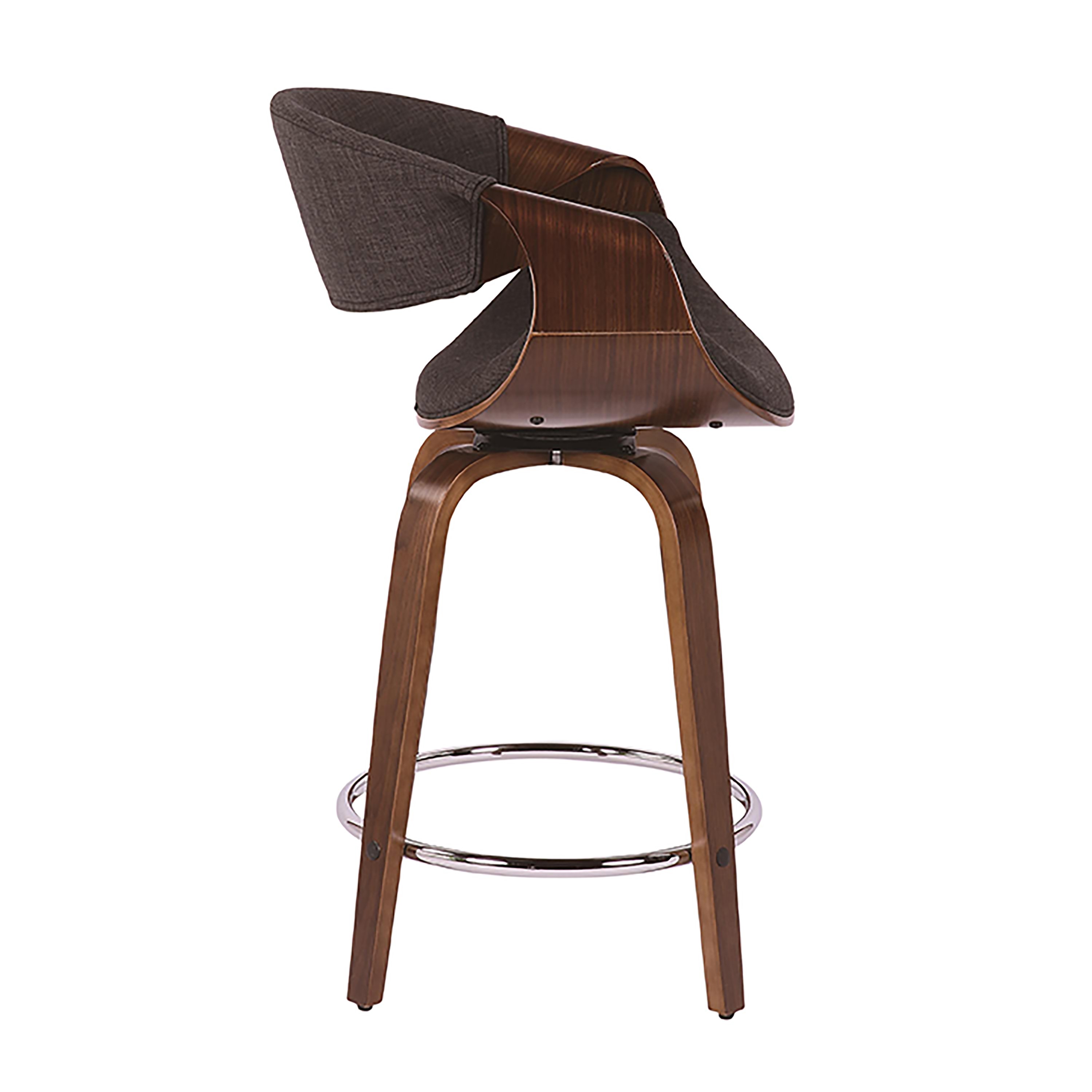 B24-CRVNIT-WLCHAR2 Mid Century Charcoal Gray Swivel Counter Height Stool (Set of 2) - Curvo-2