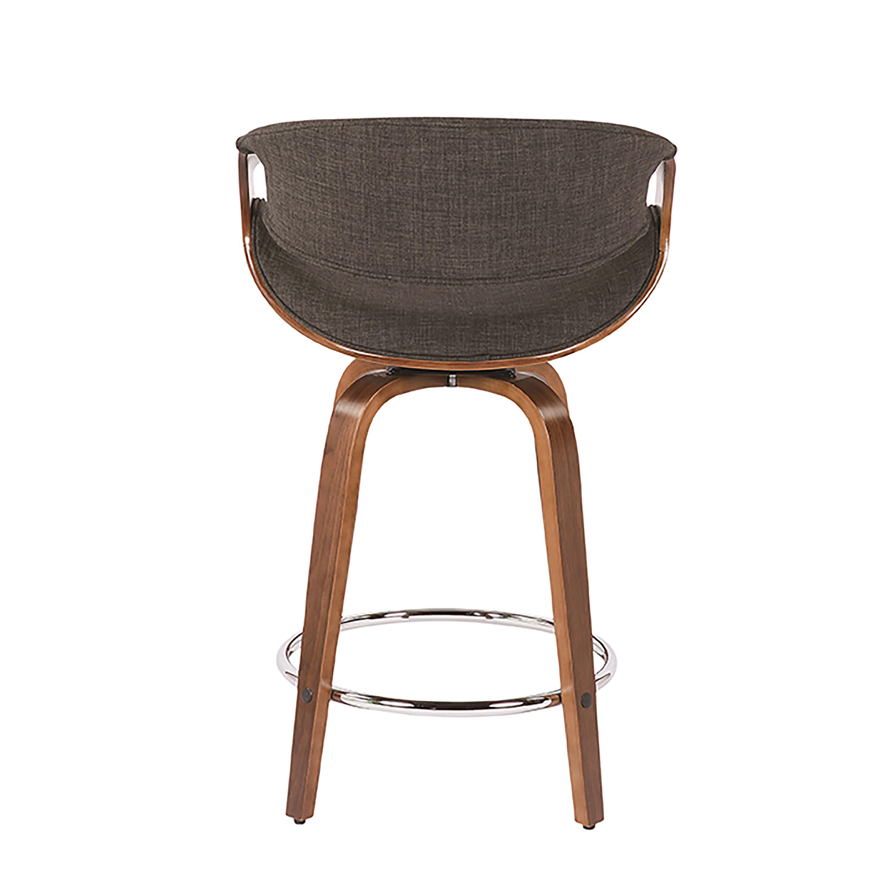 B24-CRVNIT-WLCHAR2 Mid Century Charcoal Gray Swivel Counter Height Stool (Set of 2) - Curvo-3