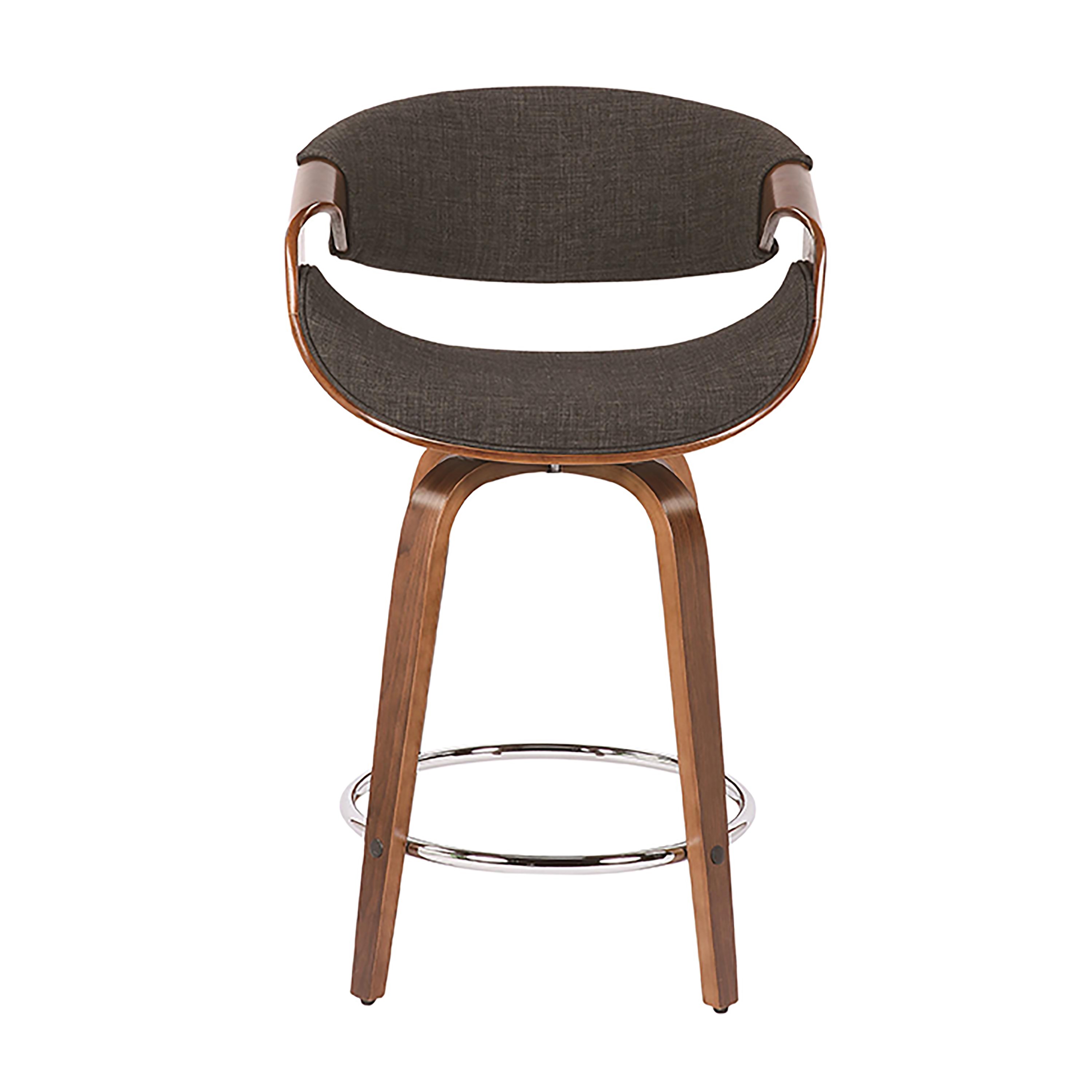 B24-CRVNIT-WLCHAR2 Mid Century Charcoal Gray Swivel Counter Height Stool (Set of 2) - Curvo-4