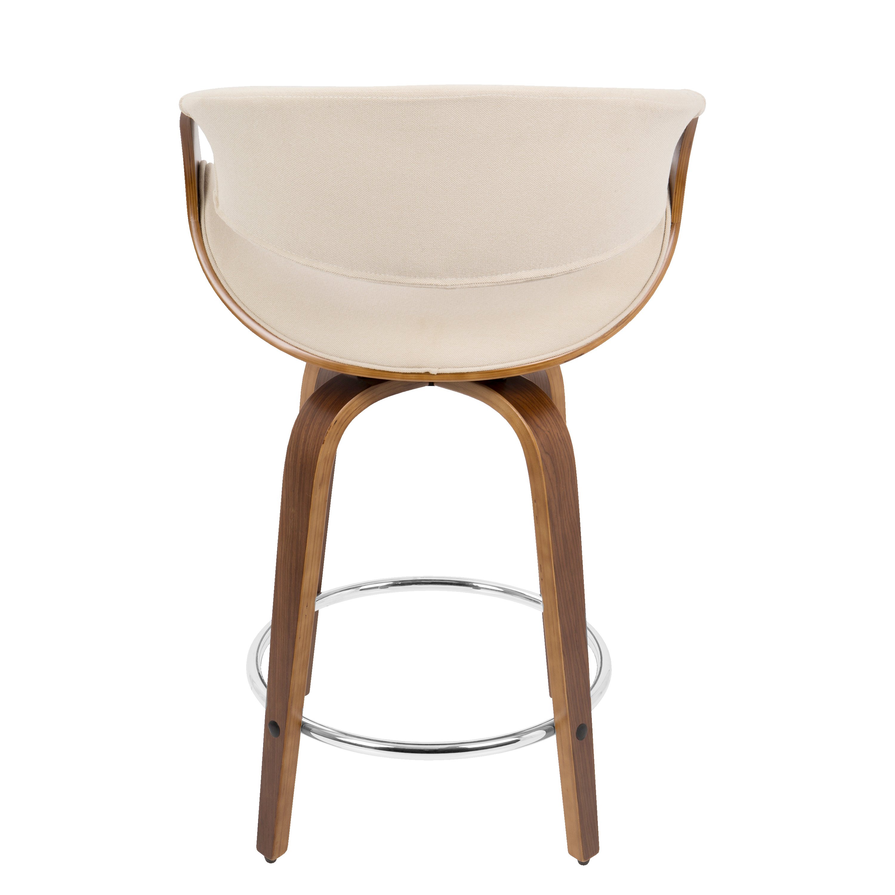 B24-CRVNIR-WLCR2 Mid Century Cream Swivel Counter Height Stool (Set of 2) - Curvo-4