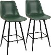 B26-DRNG-BK+GN2 Contemporary Green Bucket Seat Counter Height Stools (Set of 2) - Durango