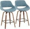 B26-FBCO2X-WLBU2 Mid Century Blue and Walnut Counter Height Stool (Set of 2) Fabrizzi