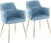 CH-ANDRW-AUVBU2 Contemporary Blue and Gold Upholstered Dining Room Chair (Set of 2) - Andrew