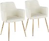 CH-ANDRW-AUVBK2 Contemporary Cream and Gold Upholstered Dining Room Chair (Set of 2) - Andrew