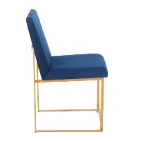 DC-HBFUJI-AUVBU2 Modern Blue and Gold Upholstered Dining Room Chair (Set of 2) - Fuji-2