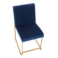 DC-HBFUJI-AUVBU2 Modern Blue and Gold Upholstered Dining Room Chair (Set of 2) - Fuji-5