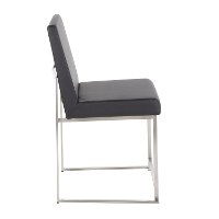 DC-HBFUJI-SSBK2 Modern Black and Silver Upholstered Dining Room Chair (Set of 2) - Fuji-2