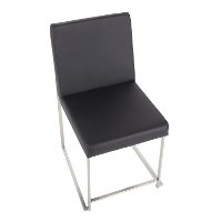 DC-HBFUJI-SSBK2 Modern Black and Silver Upholstered Dining Room Chair (Set of 2) - Fuji-5