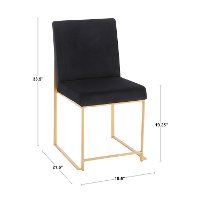 DC-HBFUJI-SSBK2 Modern Black and Silver Upholstered Dining Room Chair (Set of 2) - Fuji-7