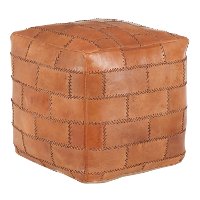OT-COBBLER-VSBN Industrial Brown Leather Pouf Ottoman - Cobbler-1