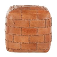 OT-COBBLER-VSBN Industrial Brown Leather Pouf Ottoman - Cobbler-2