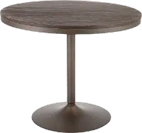 DT-DKTA-ANE Industrial Antique Metal and Wood Round Dining Room Table - Dakota