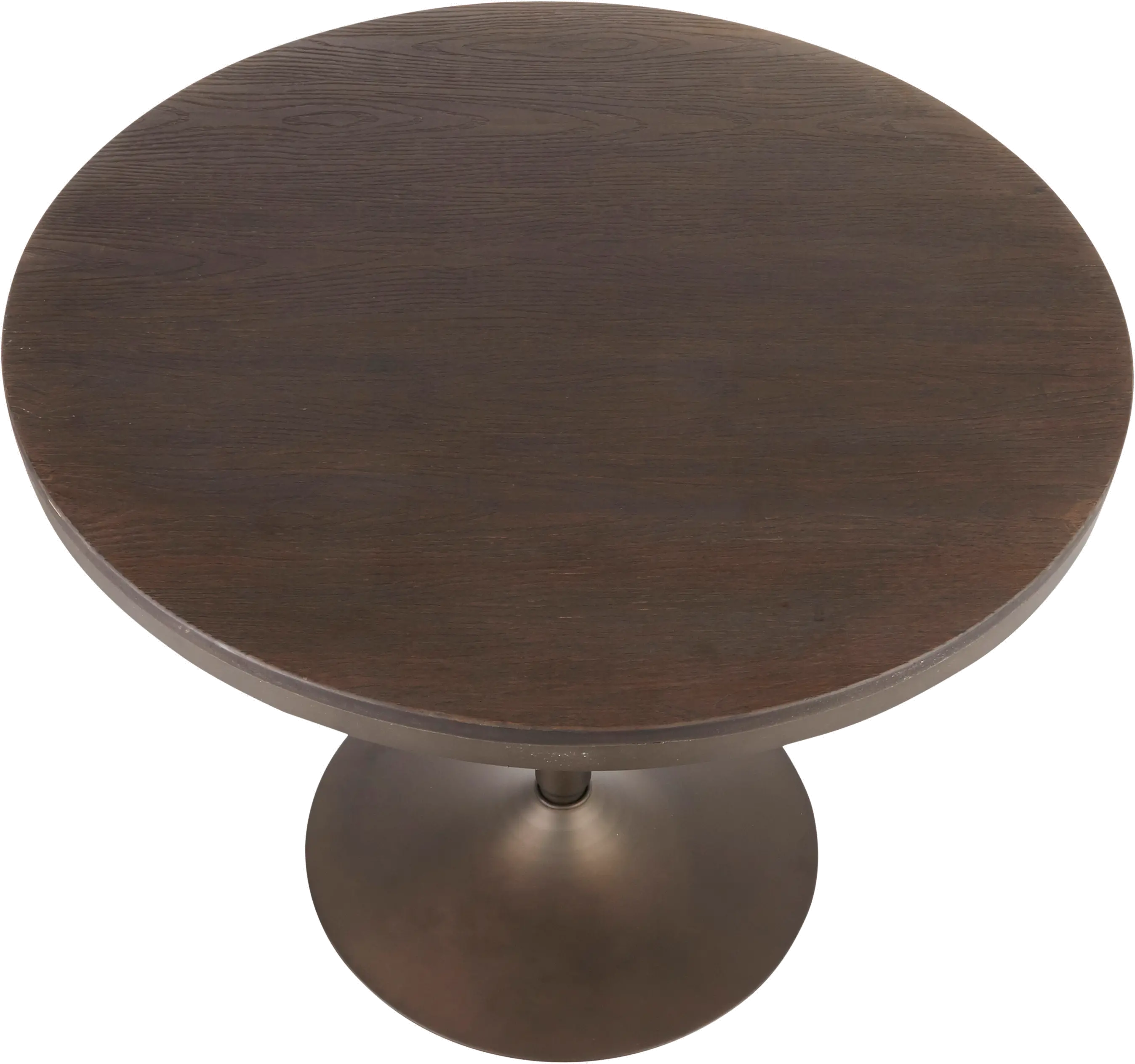 DT-DKTA-ANE Industrial Antique Metal and Wood Round Dining Room Table - Dakota-2