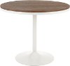 DT-DKTA-WBN Industrial White Metal and Wood Round Dining Room Table - Dakota