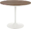 DT-DKTA WBN Industrial White Metal and Wood Round Dining Room Table - Dakota