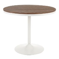 DT-DKTA-WBN Industrial White Metal and Wood Round Dining Room Table - Dakota-1
