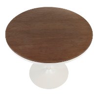 DT-DKTA-WBN Industrial White Metal and Wood Round Dining Room Table - Dakota-2