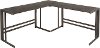 OS-ROMAN3-ANE Antique Metal and Espresso Wood-Pressed Grain Bamboo Industrial L Shaped Desk - Roman