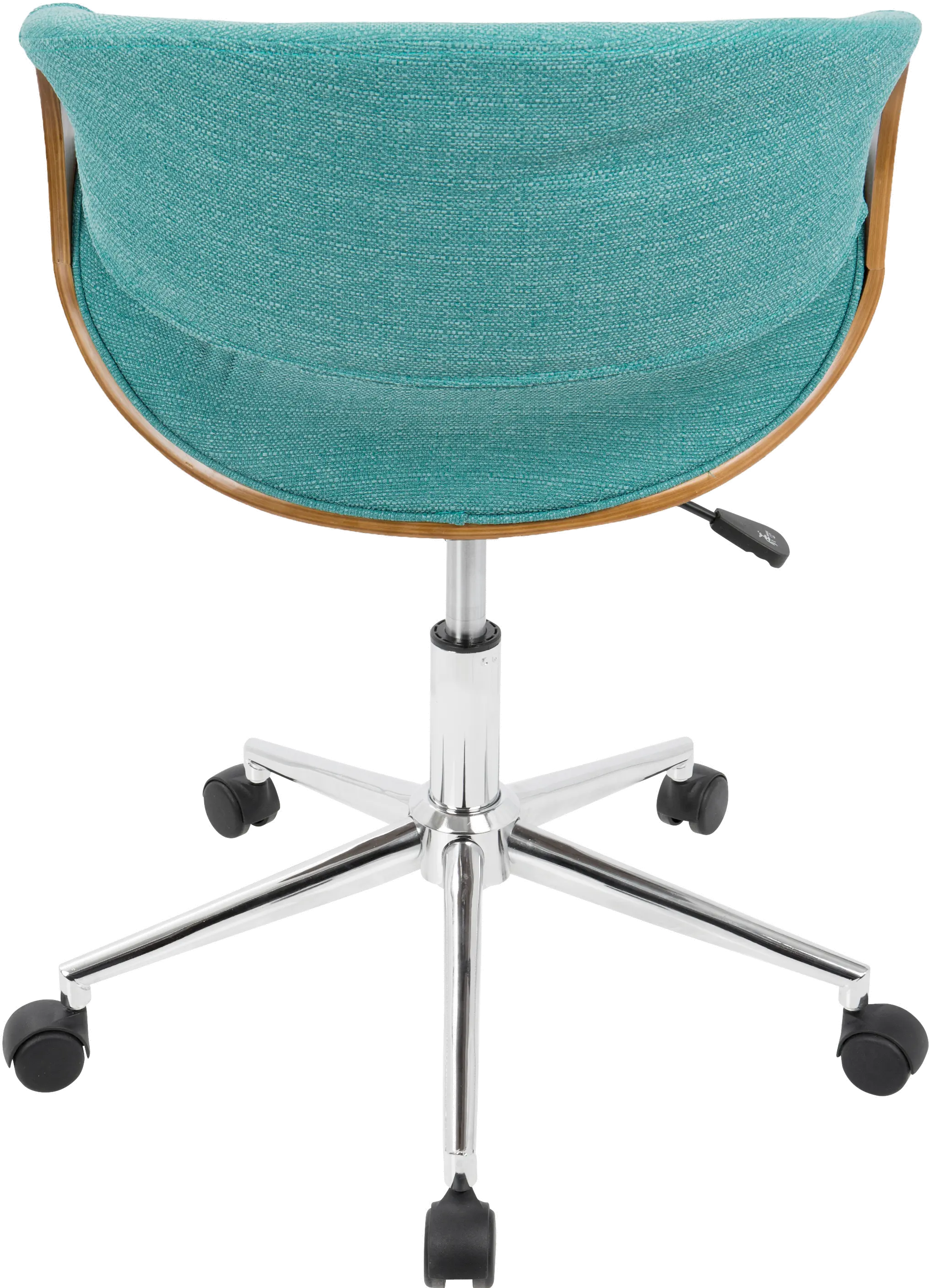 OFC-CURVO-WL+TL Walnut and Teal Mid-Century Modern Office Chair - Curvo-3
