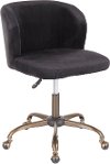 OC-FRAN-ANVBK Black Velvet Contemporary Task Chair - Fran