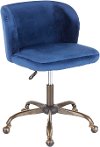 OC-FRAN-ANVBU Blue Velvet Contemporary Task Chair - Fran