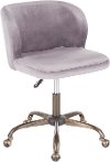 OC-FRAN-ANVSV White Velvet Contemporary Task Chair - Fran