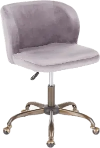 OC-FRAN-ANVSV White Velvet Contemporary Task Chair - Fran
