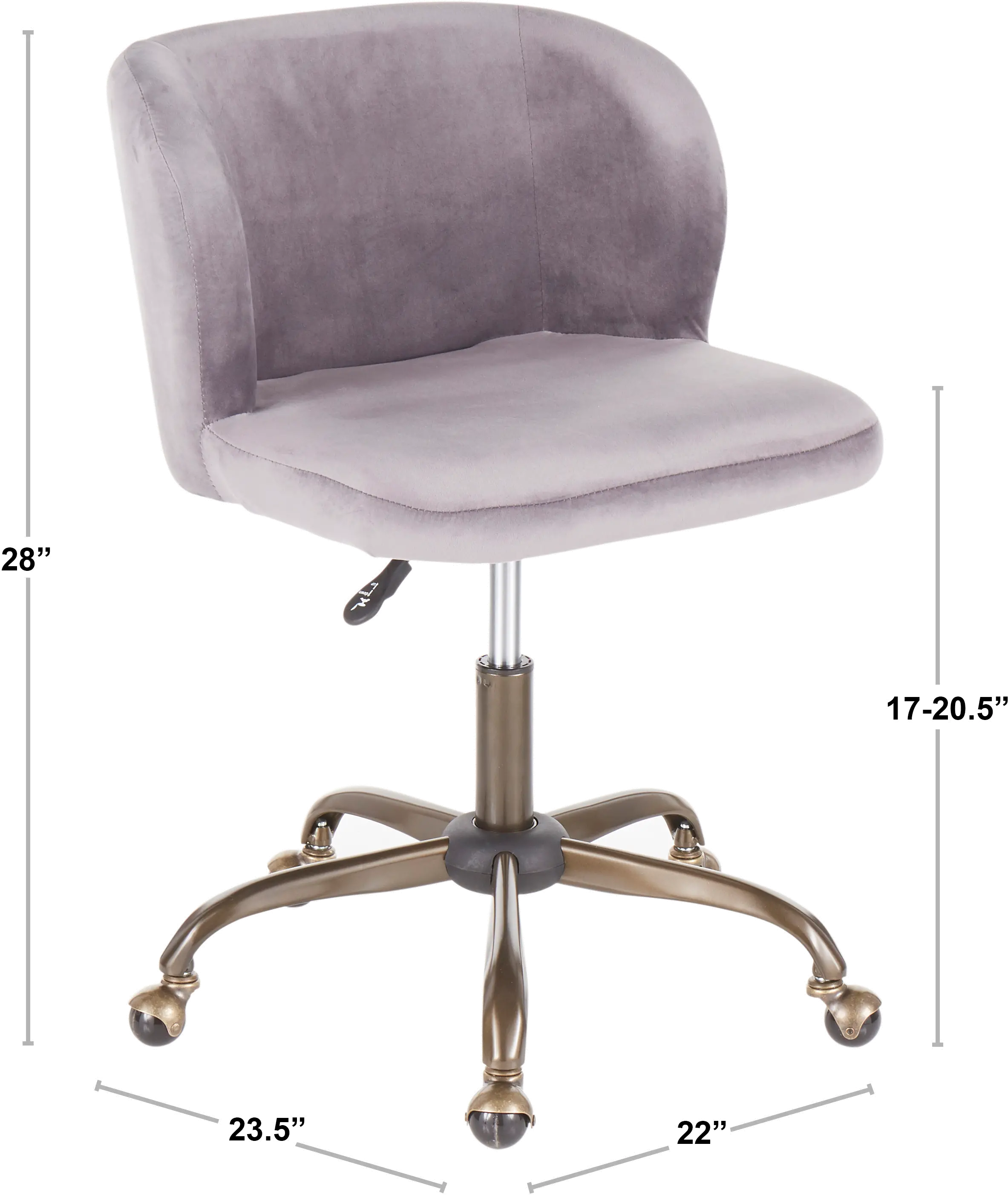OC-FRAN-ANVSV White Velvet Contemporary Task Chair - Fran-7