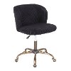 OC-FRAN-COR-ANBK Black Corduroy Contemporary Task Chair - Fran