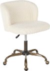 OC-FRAN-COR-ANCR White Corduroy Contemporary Task Chair - Fran