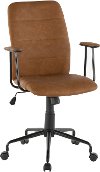 OC-FRED-BK+BN Brown Faux Leather Contemporary Office Chair - Fredrick