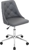 OFC-MARCHE-GY Gray Faux Leather Contemporary Adjustable Office Chair with Swivel - Marche