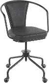 OC-ORUP-BKDGY Metal and Gray Industrial Upholstered Task Chair - Oregon