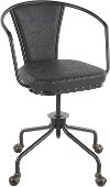 OC-ORUP-BKDGY Metal and Gray Industrial Upholstered Task Chair - Oregon