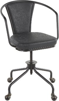 OC-ORUP-BKDGY Metal and Gray Industrial Upholstered Task Chair - Oregon