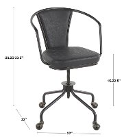OC-ORUP-BKDGY Metal and Gray Industrial Upholstered Task Chair - Oregon-7