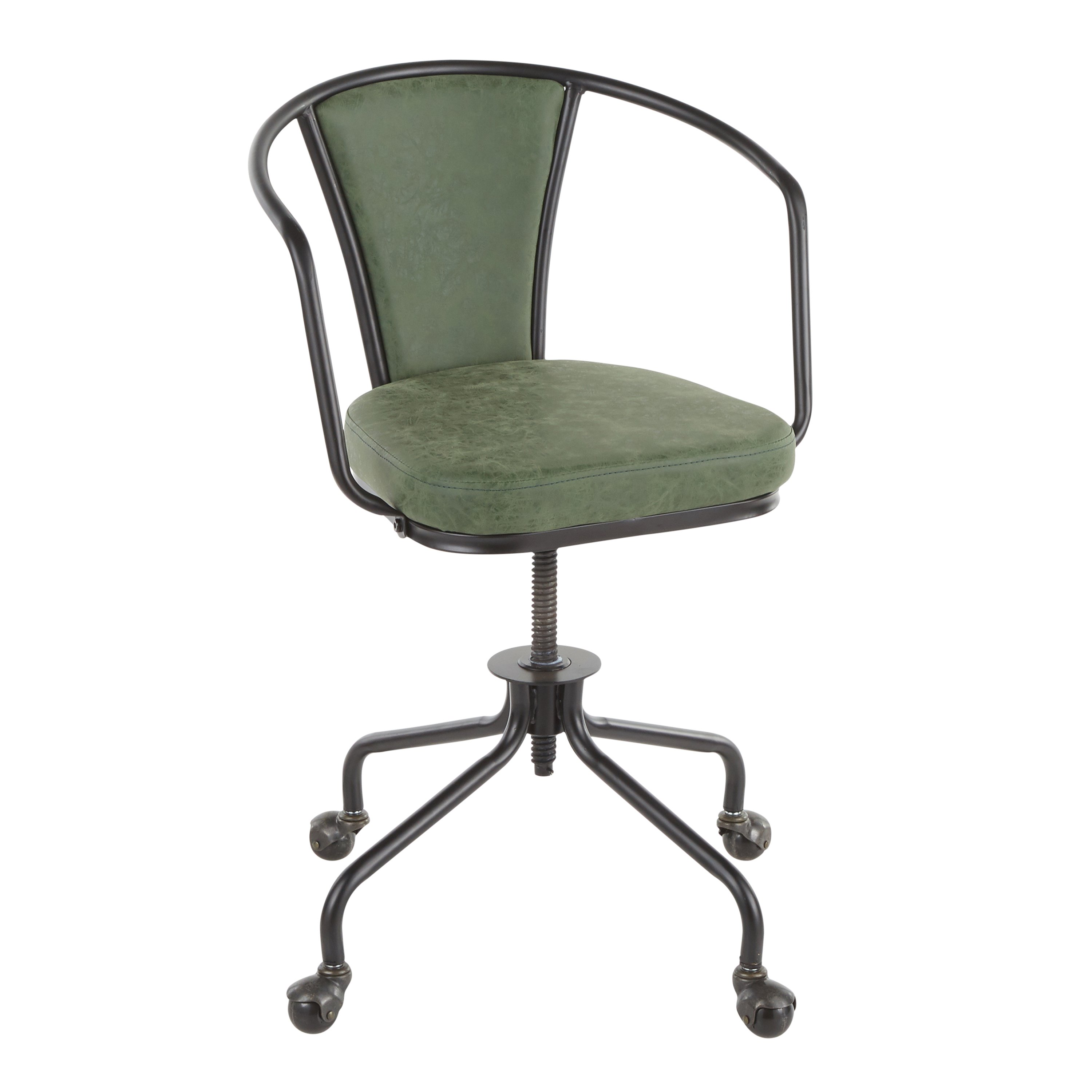 OC-ORUP-BKGN Metal and Green Industrial Upholstered Task Chair - Oregon-1