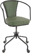 OC-ORUP-BKGN Metal and Green Industrial Upholstered Task Chair - Oregon