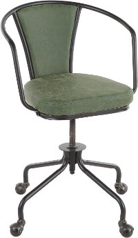 OC-ORUP-BKGN Metal and Green Industrial Upholstered Task Chair - Oregon