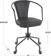 OC-ORUP-BKGN Metal and Green Industrial Upholstered Task Chair - Oregon-7